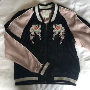 Pink and Black Joie Bomber Jacket